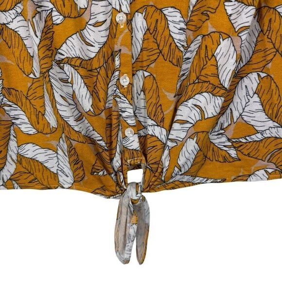 Nine West Gold/ Yellow cream leaf tank - size xs - Picture 3 of 8